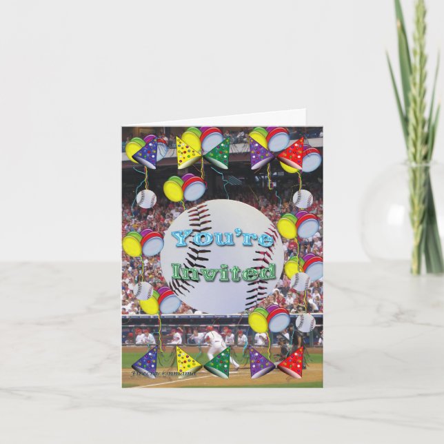 Baseball Party Invitation Card (Front)