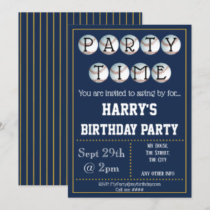 Baseball Party Invitation Editable