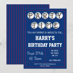 Baseball Party Invitation Editable