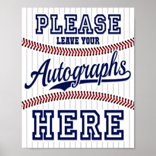 Baseball Party LEAVE YOUR AUTOGRAPHS Sign Print