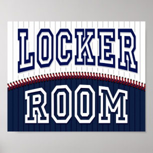 Baseball Party LOCKER ROOM Sign Print