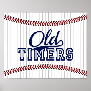 Baseball Party OLD TIMERS Sign Print