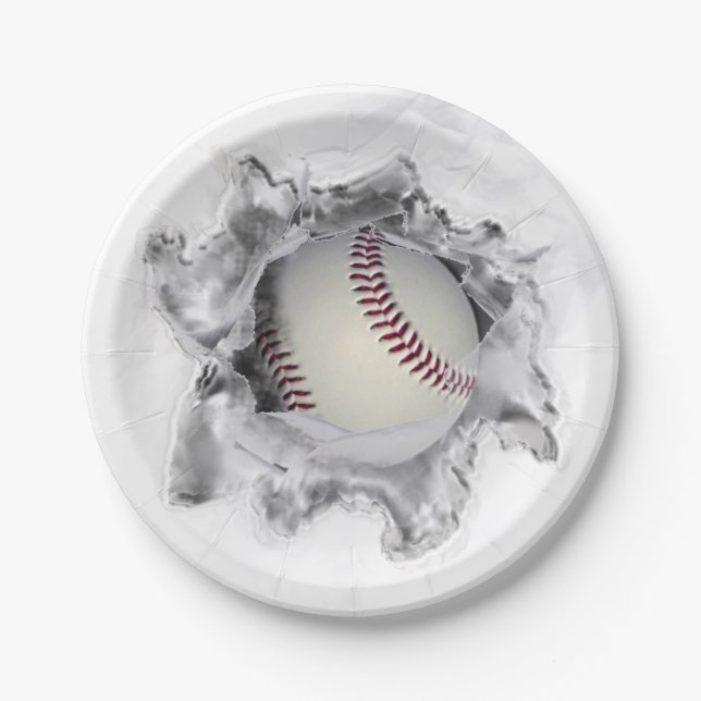 Baseball Party Paper Plate (Front)