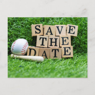 Baseball party save the date invitation  postcard