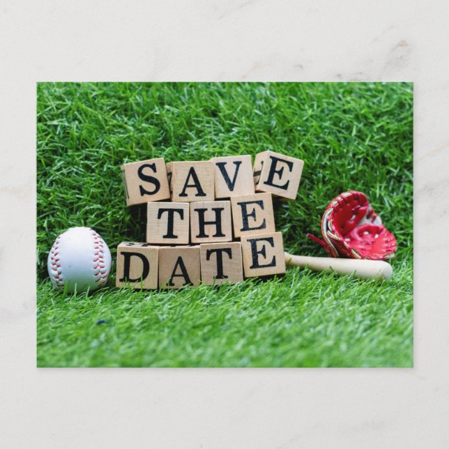 Baseball party save the date invitation   postcard (Front)