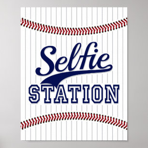 Baseball Party SELFIE STATION Sign Print