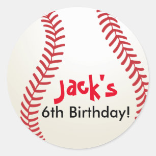 Baseball party Sports Birthday Stickers