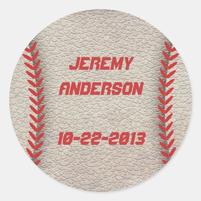 Baseball Party Stickers (Front)