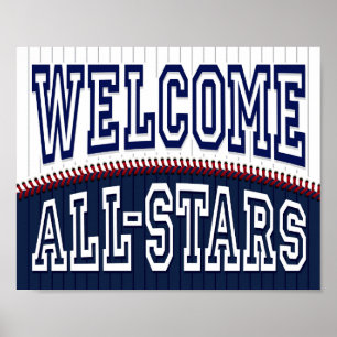 Baseball Party  WELCOME ALL-STARS Sign Print
