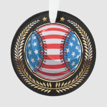 BASEBALL PATRIOTIC  ORNAMENT