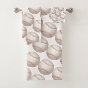 Baseball Pattern Bathroom Towel Set