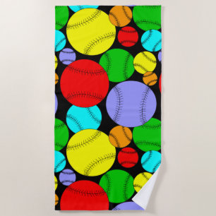 Baseball Pattern  Beach Towel