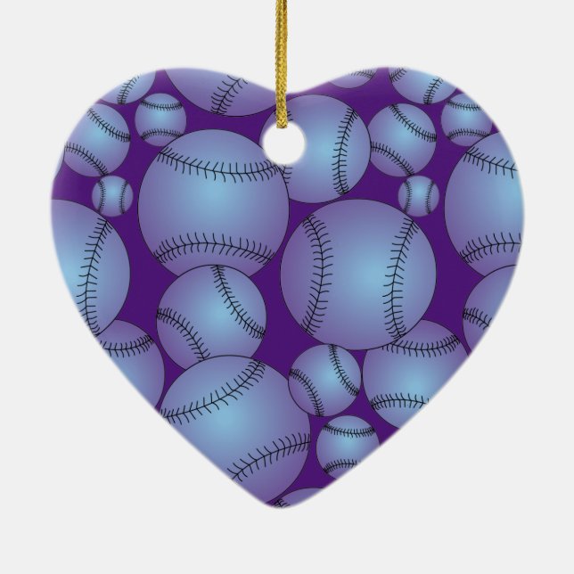 Baseball Pattern Ceramic Ornament (Back)