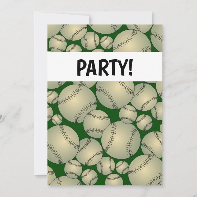 Baseball Pattern Invitation (Front)