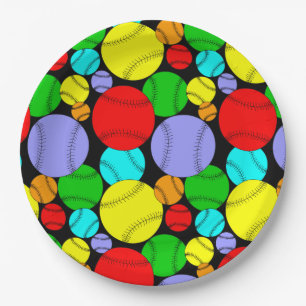 Baseball Pattern Paper Plate