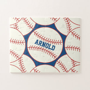 Baseball Pattern - Personalised Jigsaw Puzzle