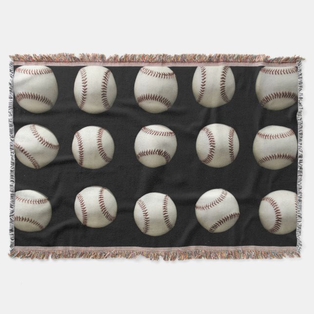 Baseball Pattern Throw Blanket (Front)