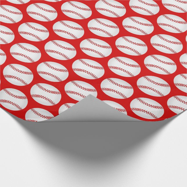 Baseball Pattern Wrapping Paper (Corner)