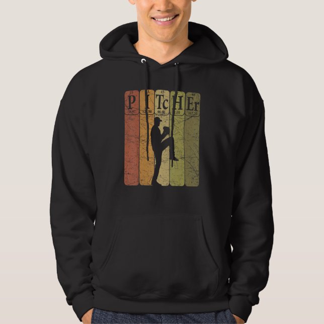 Baseball Periodic Table Elements Nerd Baseball Pit Hoodie (Front)