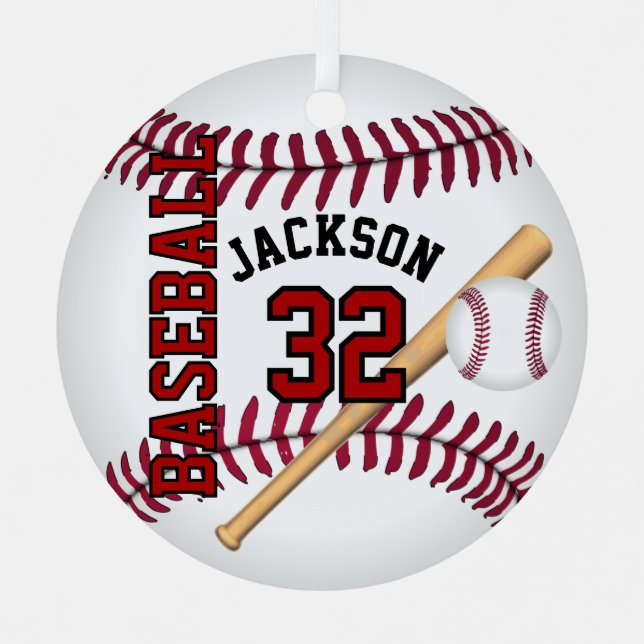 ⚾ Baseball - Personalise Metal Tree Decoration (Front)