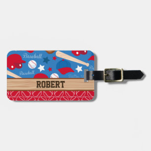 BASEBALL Personalise Name Sports Fan Fun Pattern Luggage Tag