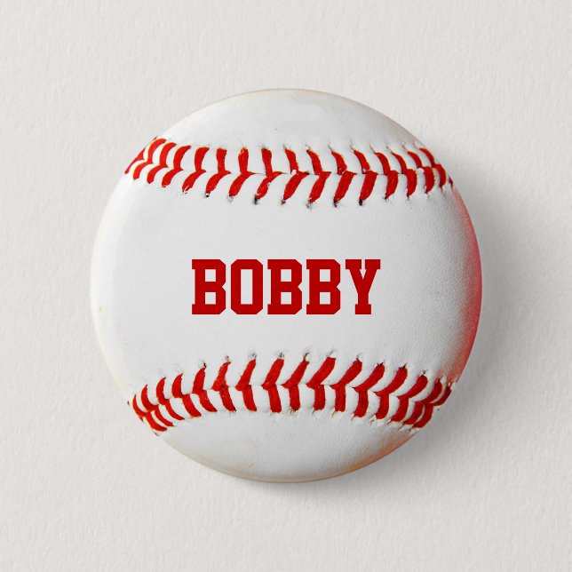 Baseball Personalised 6 Cm Round Badge (Front)