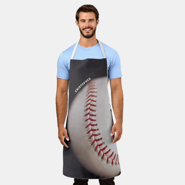 Baseball Personalised Apron (Worn)