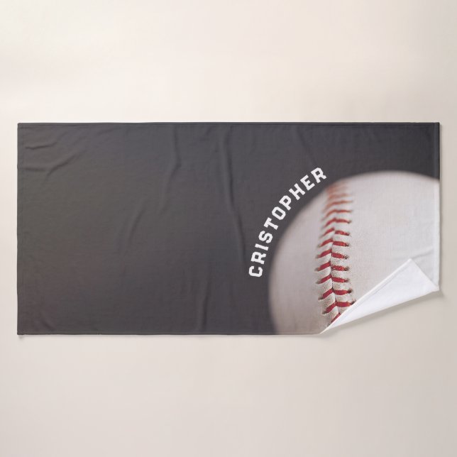 Baseball Personalised Bath Towel (Bath Towel)