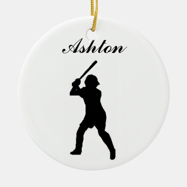 Baseball Personalised Christmas Ornament (Front)