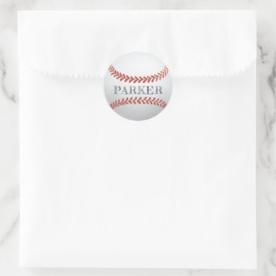 Baseball Personalised Classic Round Sticker