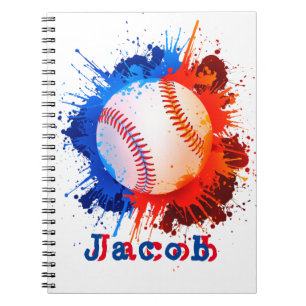 Baseball personalised kid's notebook