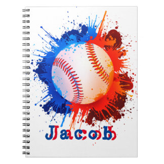 Baseball personalised kid's notebook