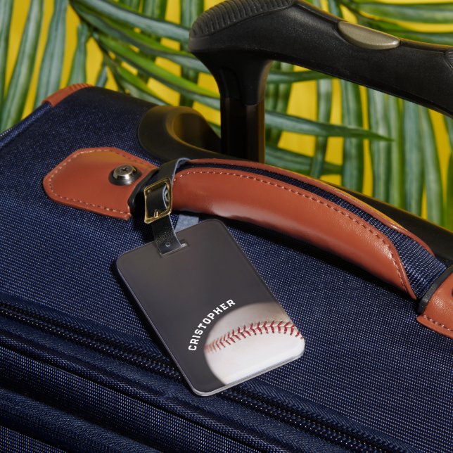 Baseball Personalised Luggage Tag (Front Insitu 1)