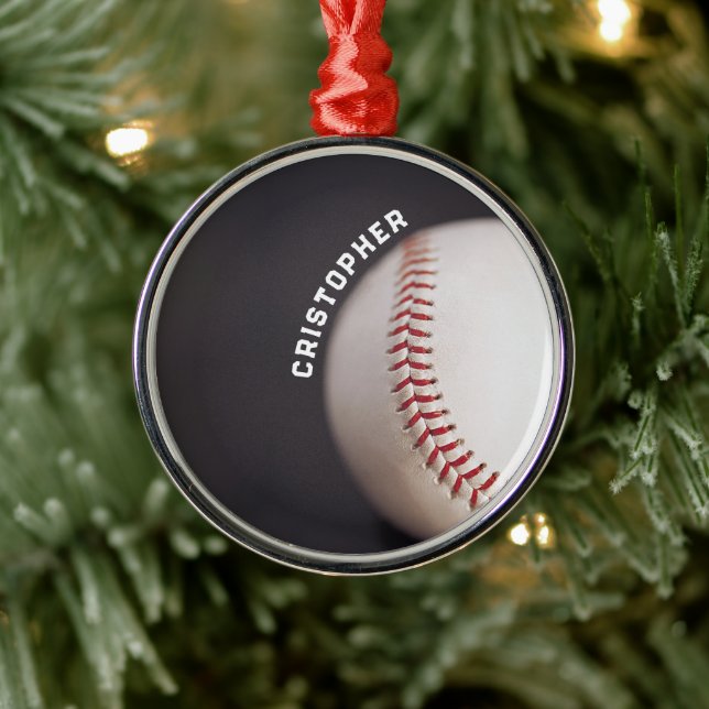 Baseball Personalised Metal Tree Decoration (Tree)