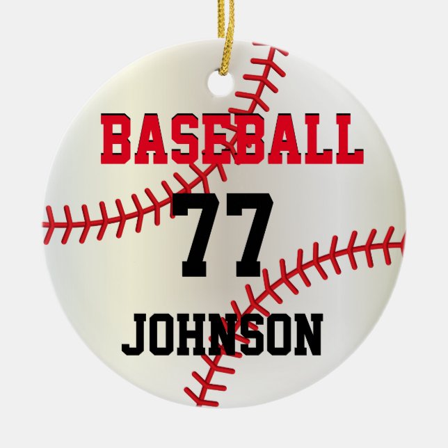 Baseball Personalised Ornament (Front)