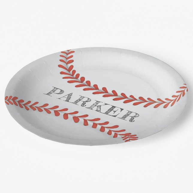 Baseball Personalised Paper Plate (Angled)