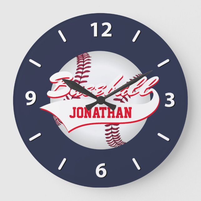 Baseball Personalize Large Clock (Front)