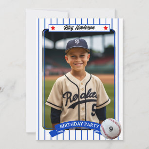 Baseball Photo Birthday Party Invitation