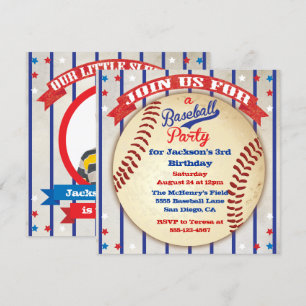 Baseball Photo Birthday Party Invitation