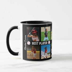 Baseball photo collage template Photo Block Mug