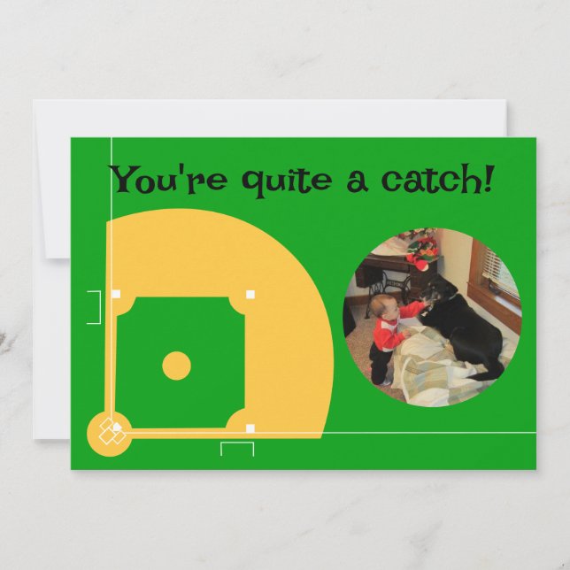Baseball Photo Kid Classroom Valentine   Holiday Card (Front)