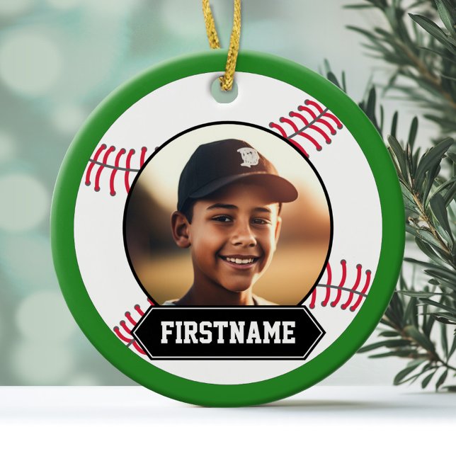 Baseball Photo Ornament for Youth (Personalized Photo Ornament)
