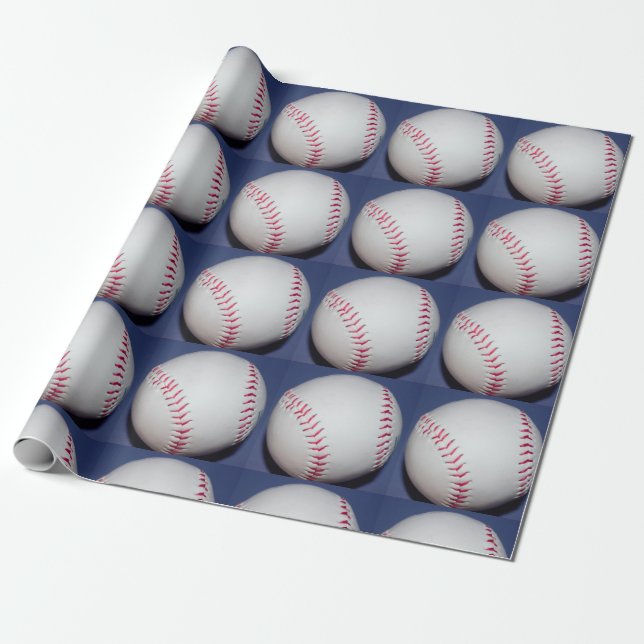 Baseball Photo Wrapping Paper (Unrolled)