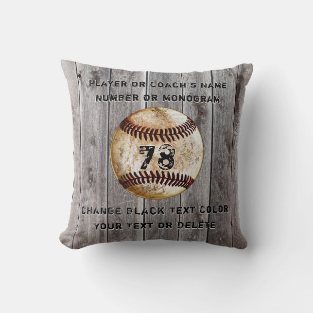Baseball Pillow Personalised for Coach, Players (Front)