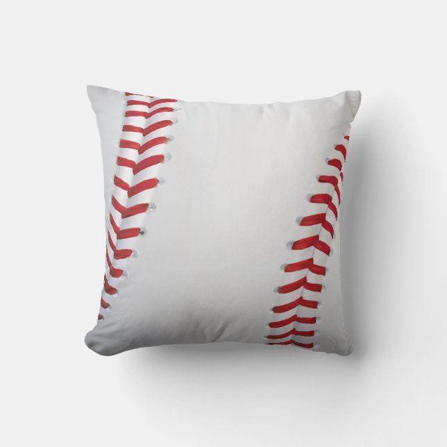 baseball pillow stitches boys room decor (Front)