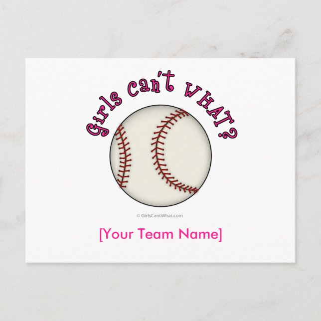 Baseball-Pink Postcard (Front)