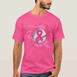 Baseball Pink Ribbon Breast Cancer Awareness T-Shirt