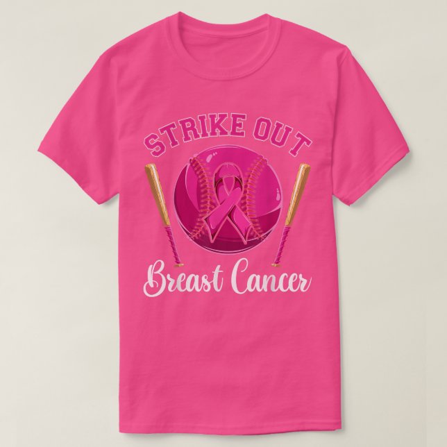 Baseball Pink Ribbon  Men Boys, Strikeout Breast C T-Shirt (Design Front)