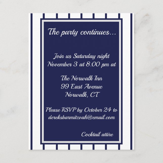 Baseball Pinstripes Enclosure Card (Front)