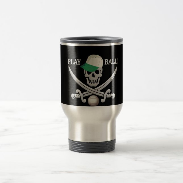 Baseball Pirate mug - choose style & colour (Center)
